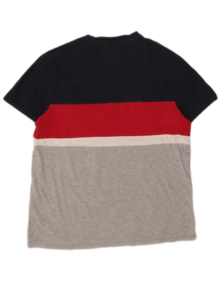 Tommy Hilfiger Herren-T-Shirt-Oberteil, klein, mehrfarbig, Colourblock-Baumwolle