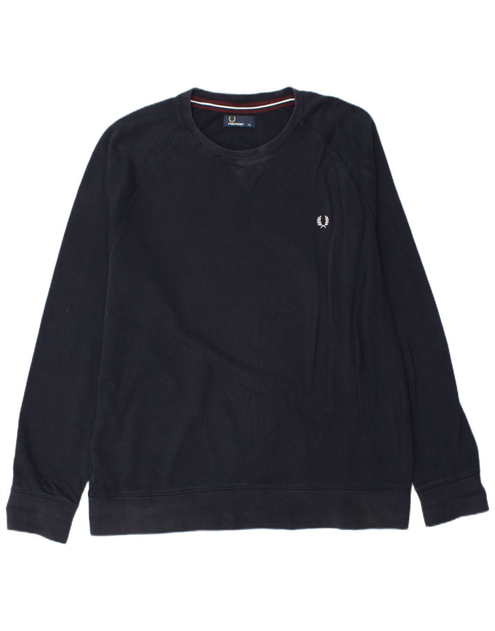Fred Perry Herren Sweatshirt Pullover 2XL Marineblau Baumwolle