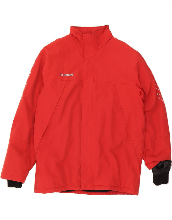 HUMMEL Mens Graphic Windbreaker Jacket UK 42 XL Red Nylon Vintage Hummel and Second-Hand Hummel from Messina Hembry 