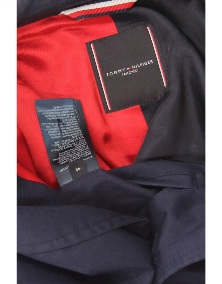 Maßgeschneiderter Herrenmantel von Tommy Hilfiger, IT 48, mittelmarineblaue Baumwolle