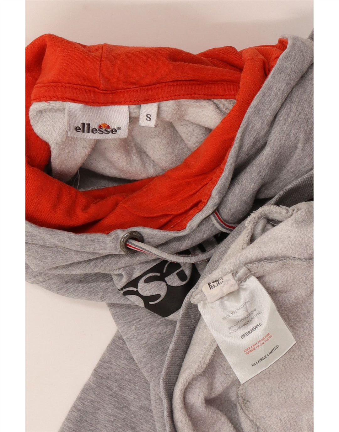 Ellesse Womens Graphic Oversized Sweatshirt Pullover UK 10 Small Grau meliert