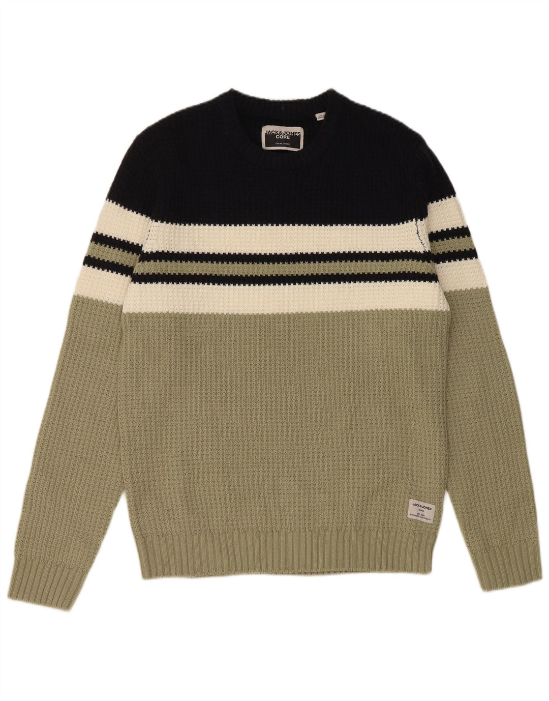 Jack & Jones Herren-Pullover mit Rundhalsausschnitt, mittelgroß, mehrfarbig, Farbblock