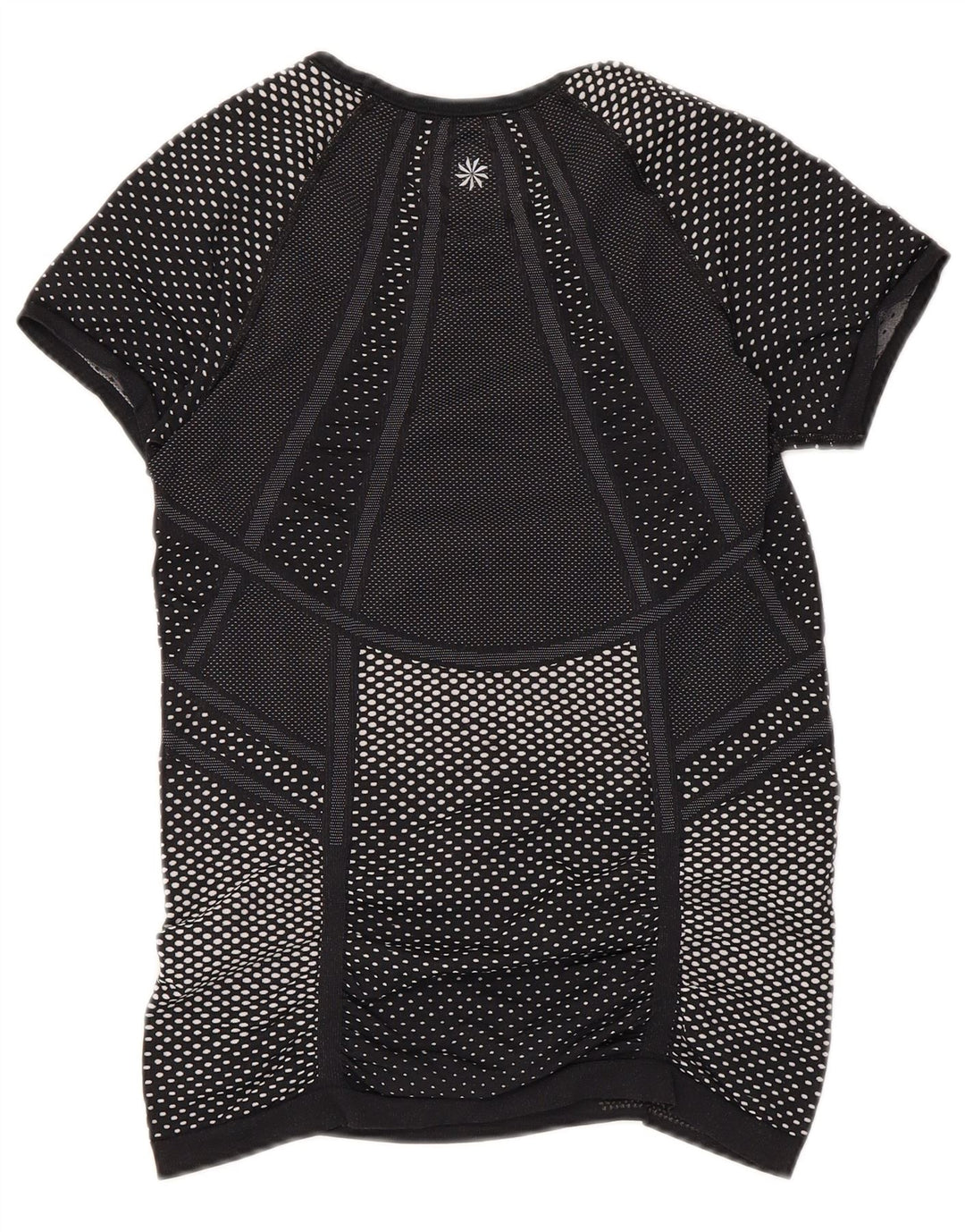 ATHLETA Damen T-Shirt Top UK 8 Small Schwarz gepunktetes Polyester