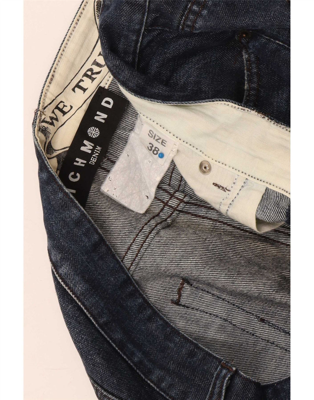 Richmond Herren Straight Jeans W38 L30 Marineblau
