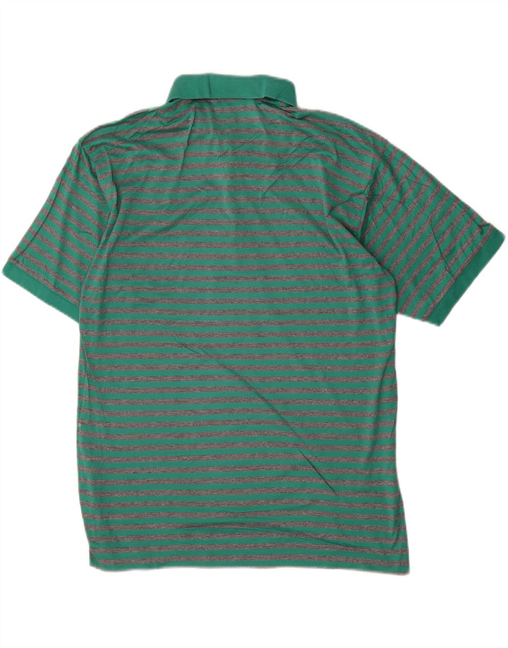CACHAREL Herren-Poloshirt, klein, grün gestreift, Baumwolle