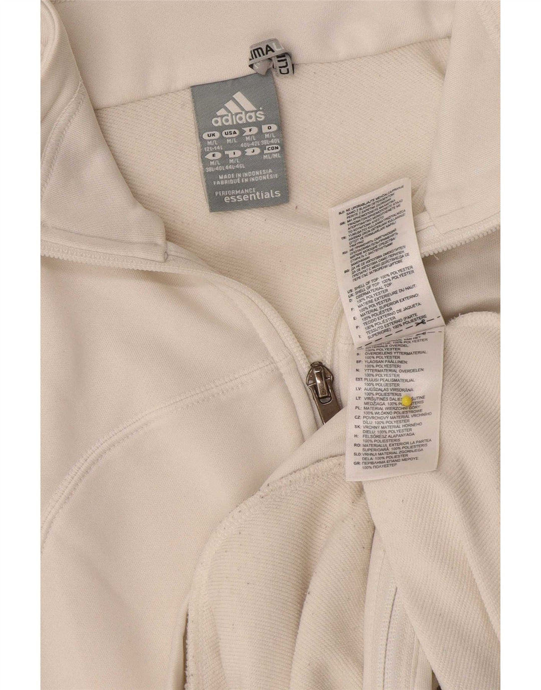 Adidas Damen Climalite Trainingsanzug Top Jacke UK 12/14 Medium Weiß