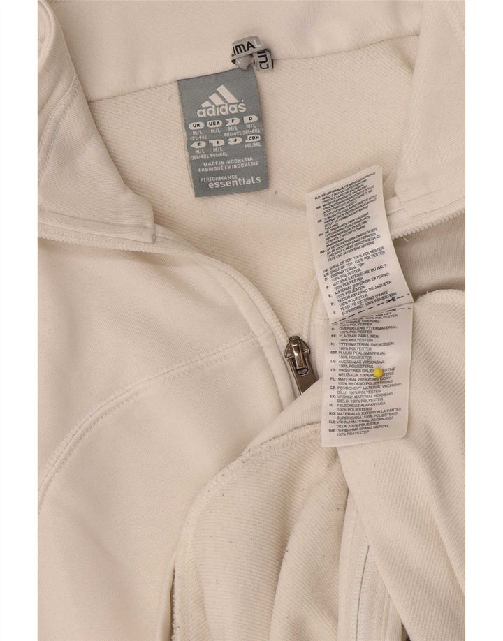 Adidas Damen Climalite Trainingsanzug Top Jacke UK 12/14 Medium Weiß