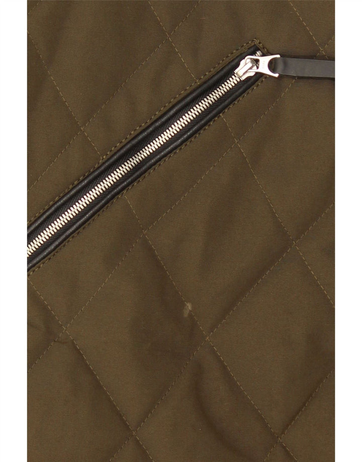 Zara Herren Steppweste UK 40 Large Khaki Polyester