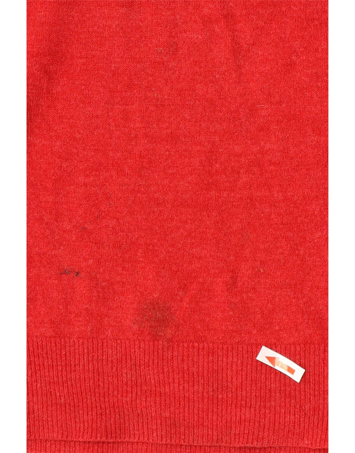 Marks & Spencer Herren-Pullover mit V-Ausschnitt, großes rotes Acryl
