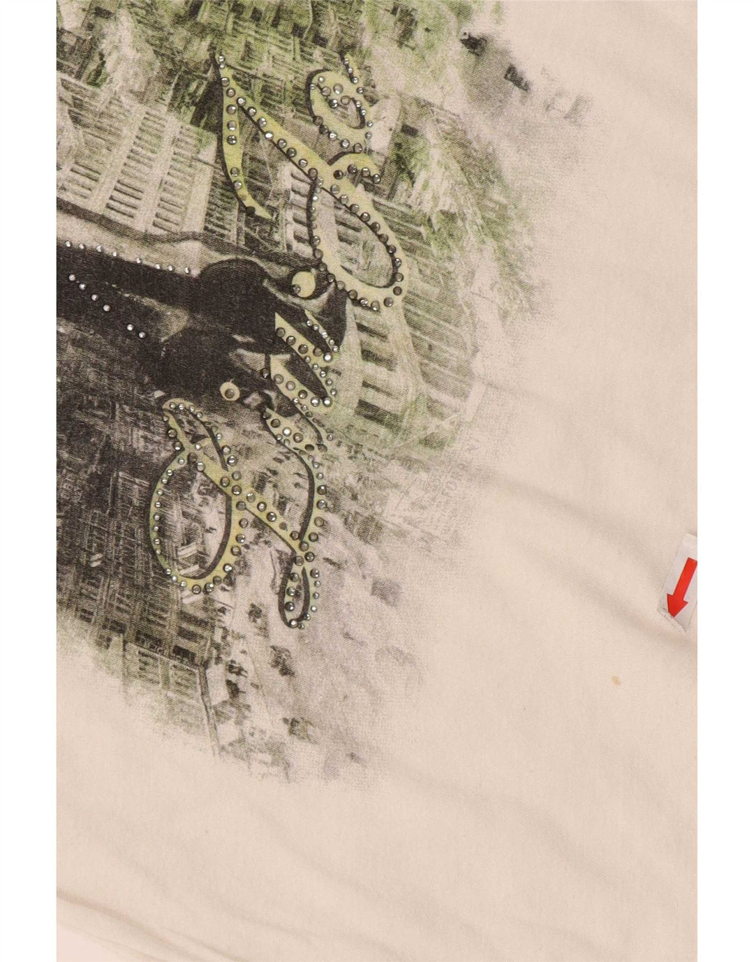 Liu Jo Damen Grafik-T-Shirt-Oberteil UK 12 Medium Weiß