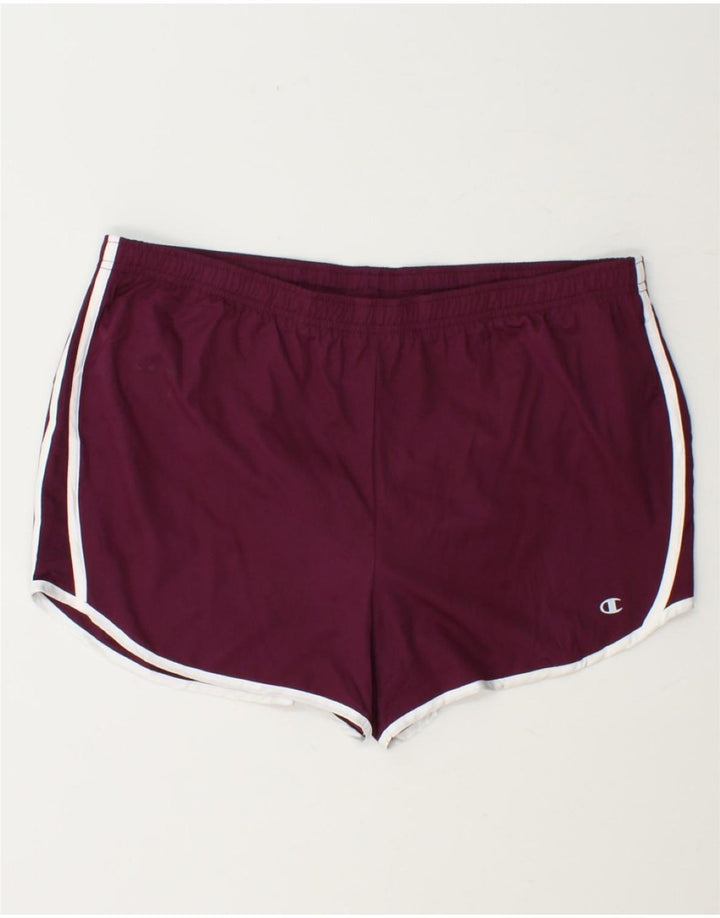 CHAMPION Womens Sport Shorts UK 18 XL Maroon Polyester Vintage Champion and Second-Hand Champion from Messina Hembry 