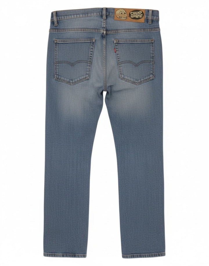 Cheap Monday Herren Straight Jeans W36 L27 Blaue Baumwolle