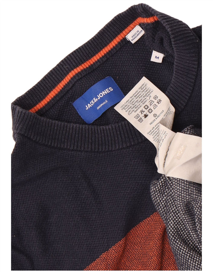 Jack & Jones Herren-Oberteil, langärmelig, mittelgroß, mehrfarbig, gestreift, Baumwolle