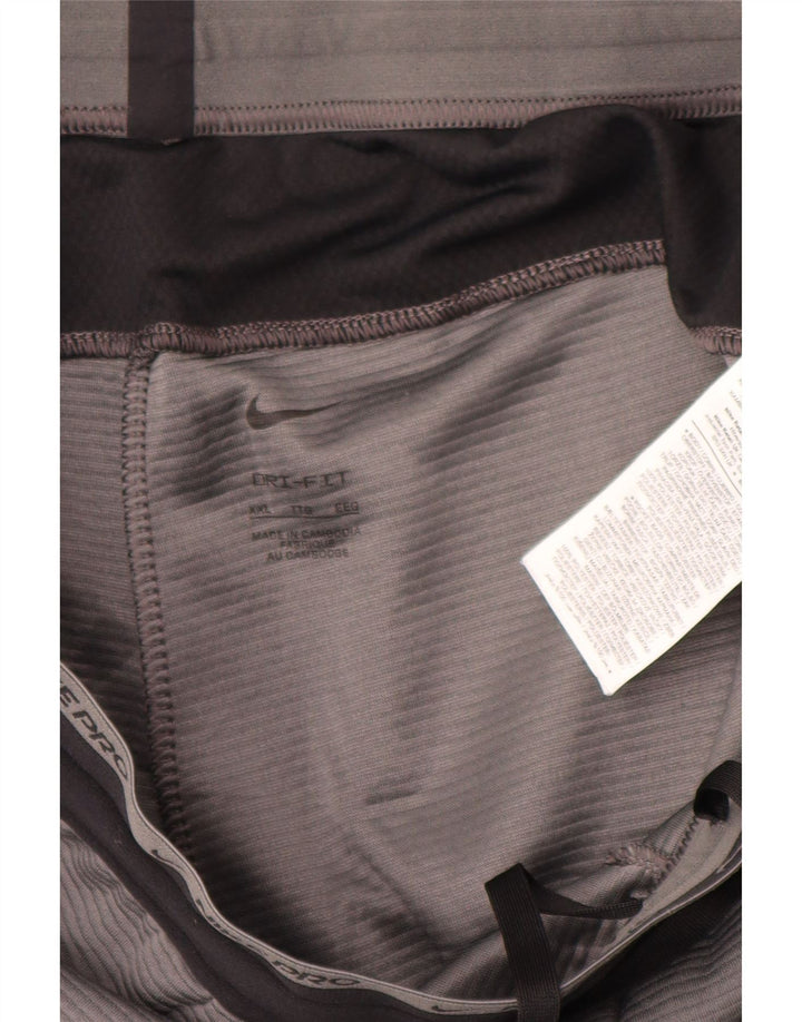 Nike Herren Dri Fit Trainingshose 2XL Graues Colourblock-Polyester