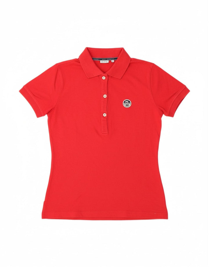 NORTH SAILS Womens Polo Shirt UK 10 Small Red Cotton