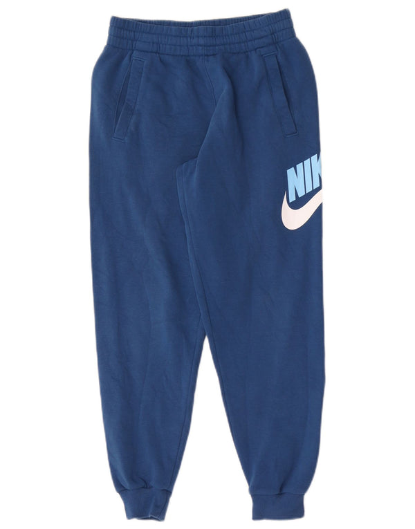 Nike Jungen-Trainingshose mit Grafik, Jogger, 10–11 Jahre, mittelblaue Baumwolle