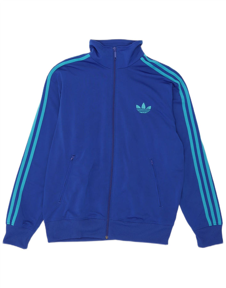 Adidas Herren-Trainingsanzug-Top-Jacke, großes blaues Polyester