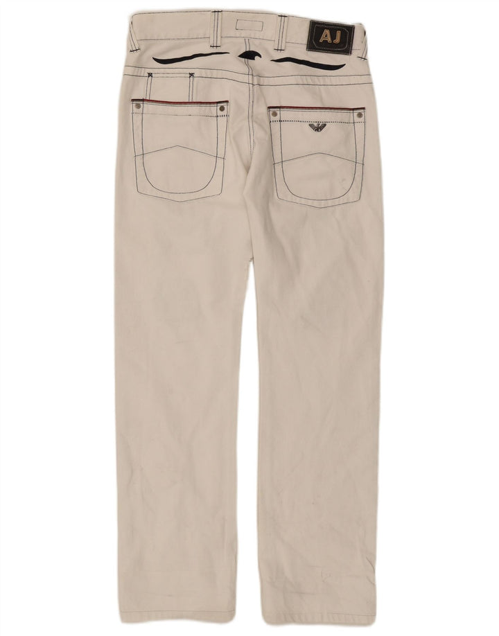Armani Damen Distressed Straight Jeans W32 L30 Weiße Baumwolle