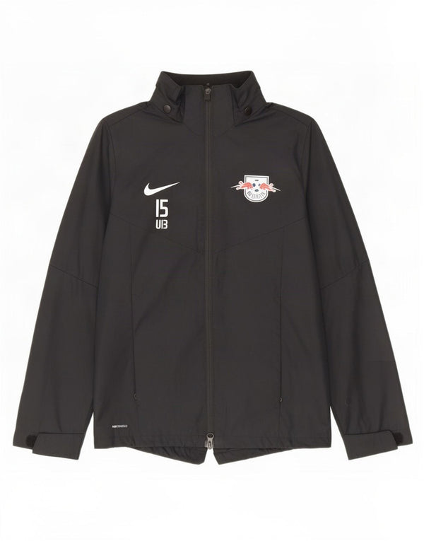 Nike Jungen RB Leipzing Regenjacke, 12–13 Jahre, groß, schwarzes Polyester