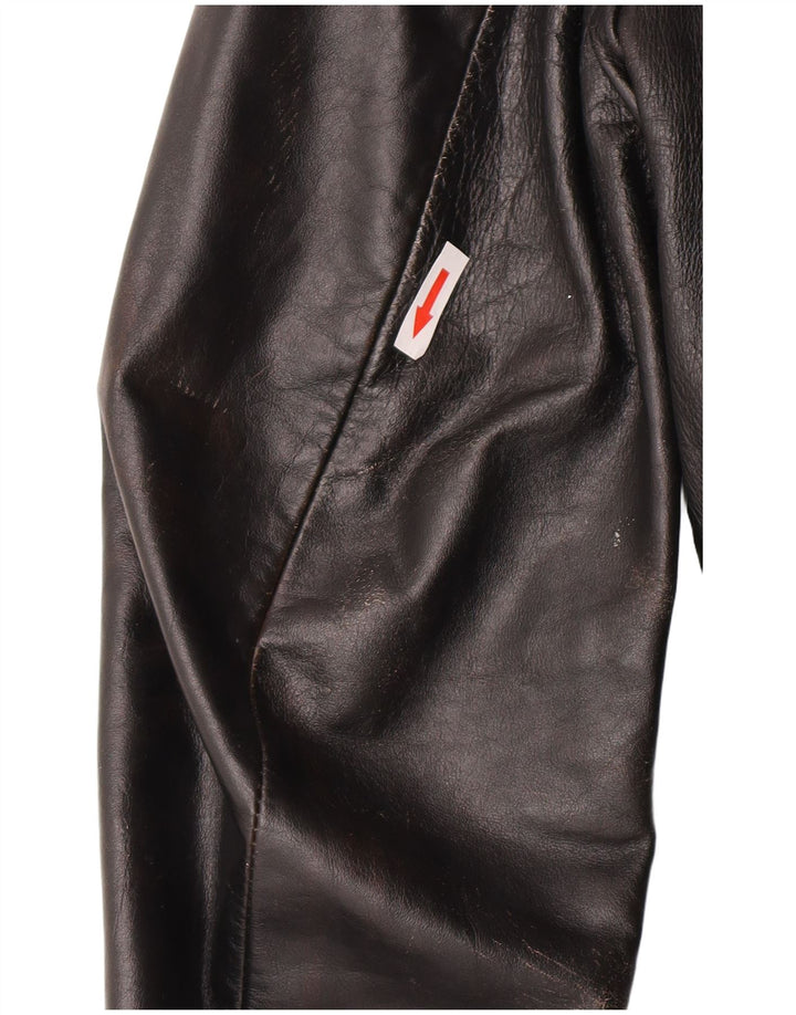 Vintage Damen Lederjacke UK 10 Kleines schwarzes Leder