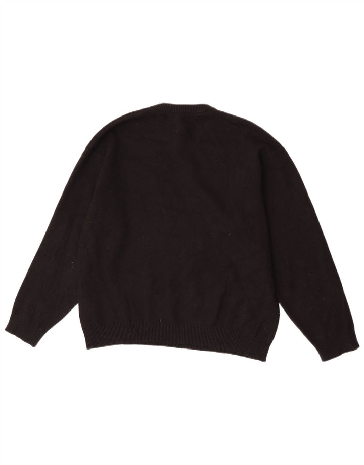 Zara Herren-Pullover mit Rundhalsausschnitt, mittlere schwarze Viskose