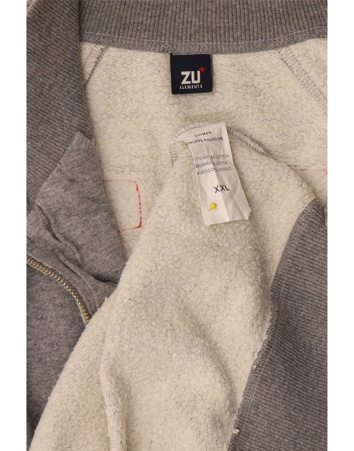 Zu Elements Herren Grafik-Trainingsanzug-Oberteil, Jacke, 2XL, Grau, Baumwolle, Sport