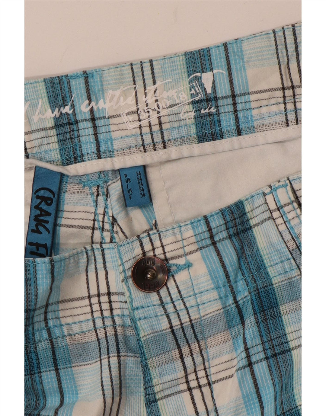 EDC Herren-Cargoshorts W34, groß, blau kariert