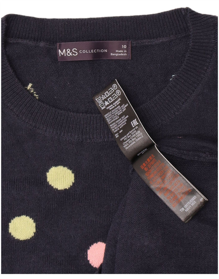 Marks & Spencer Damen-Pullover mit Rundhalsausschnitt, Gr. 10, Marineblau