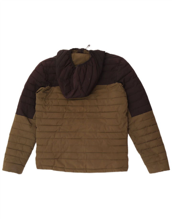 Diesel Herren-Jacke mit Kapuze, gepolstert, UK 38, mittlerer Khaki-Farbblock