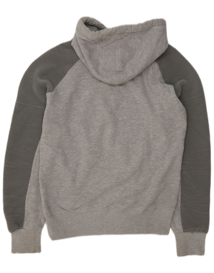 SUPERDRY Herren-Kapuzenpullover mit Grafik, mittelgrau, gestreift, Baumwolle