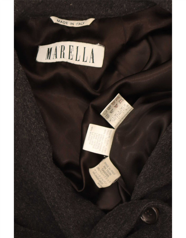 Marella Damen Übergroßer Mantel UK 8 Small Graue Wolle