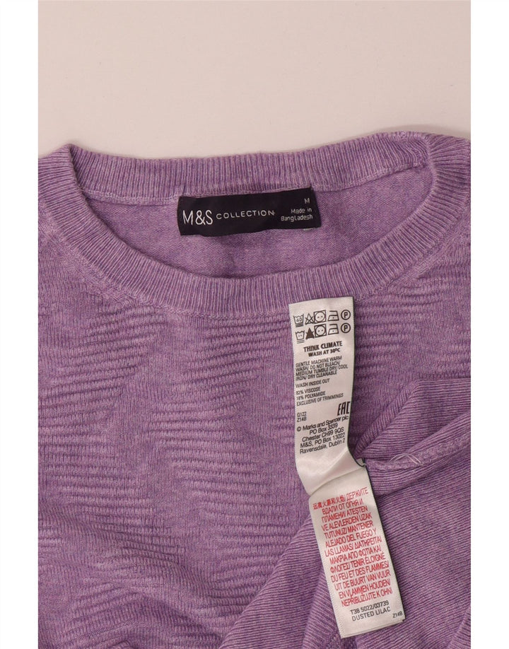 MARKS & SPENCER Damen-Pullover mit U-Boot-Ausschnitt, UK 12, Mittelviolett