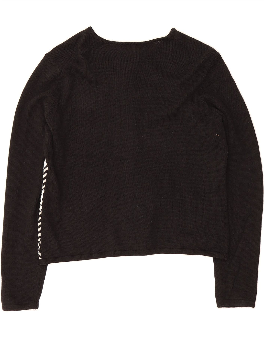 CHAPS Womens Cardigan Sweater UK 18 XL Black Herringbone Cotton Vintage Chaps and Second-Hand Chaps from Messina Hembry 