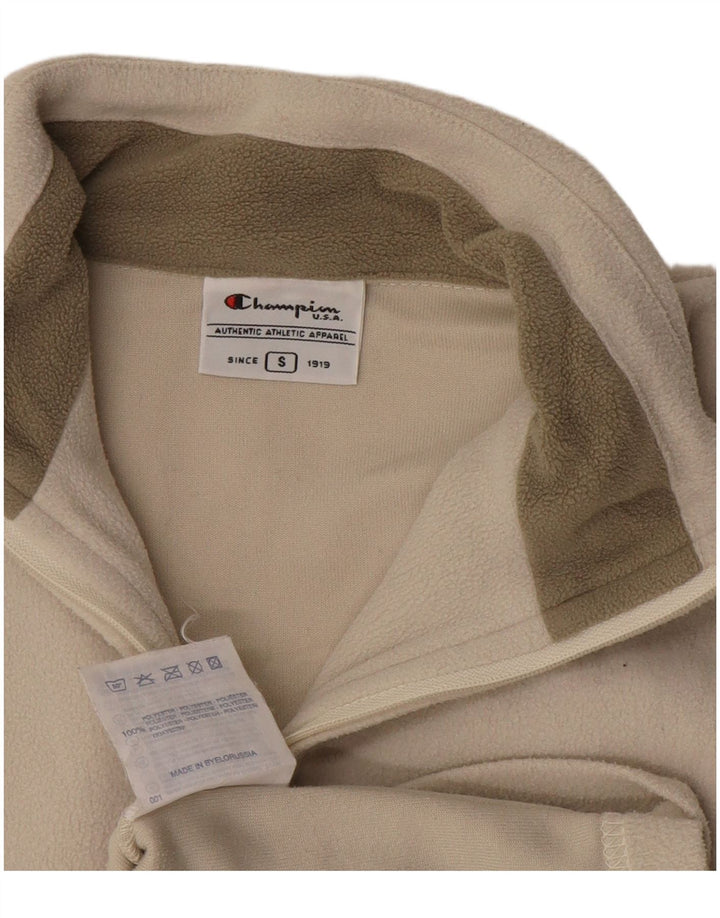 Champion Damen-Fleecepullover mit Reißverschluss am Hals, UK 10, Größe S, Beige, Polyester
