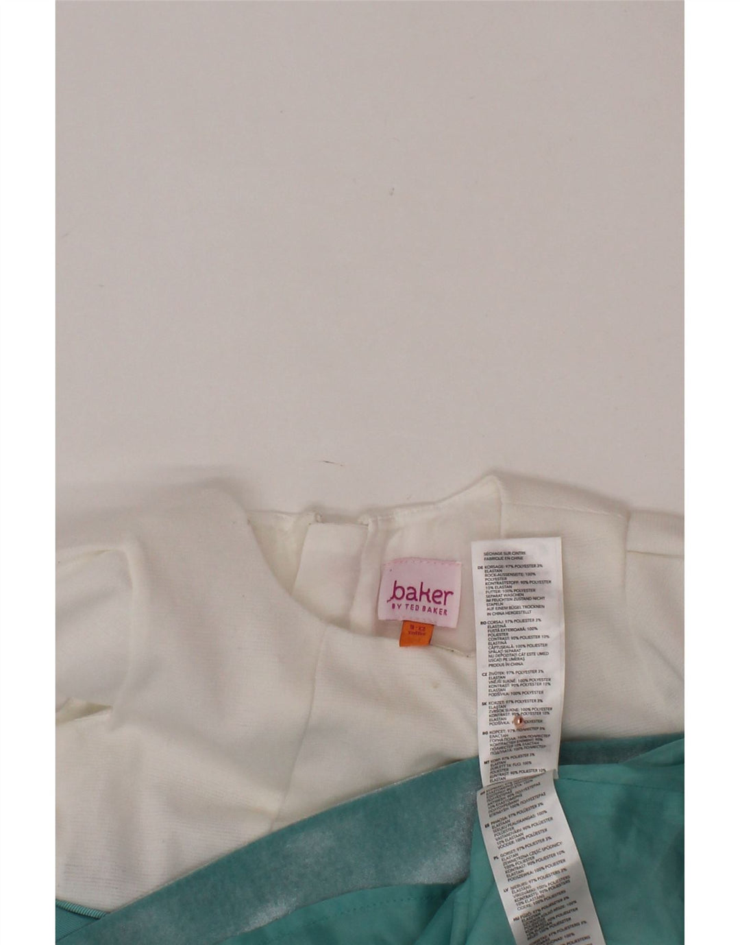 TED BAKER Baby-Mädchen-A-Linien-Kleid, 9–12 Monate, weißes Blumenmuster aus Polyester