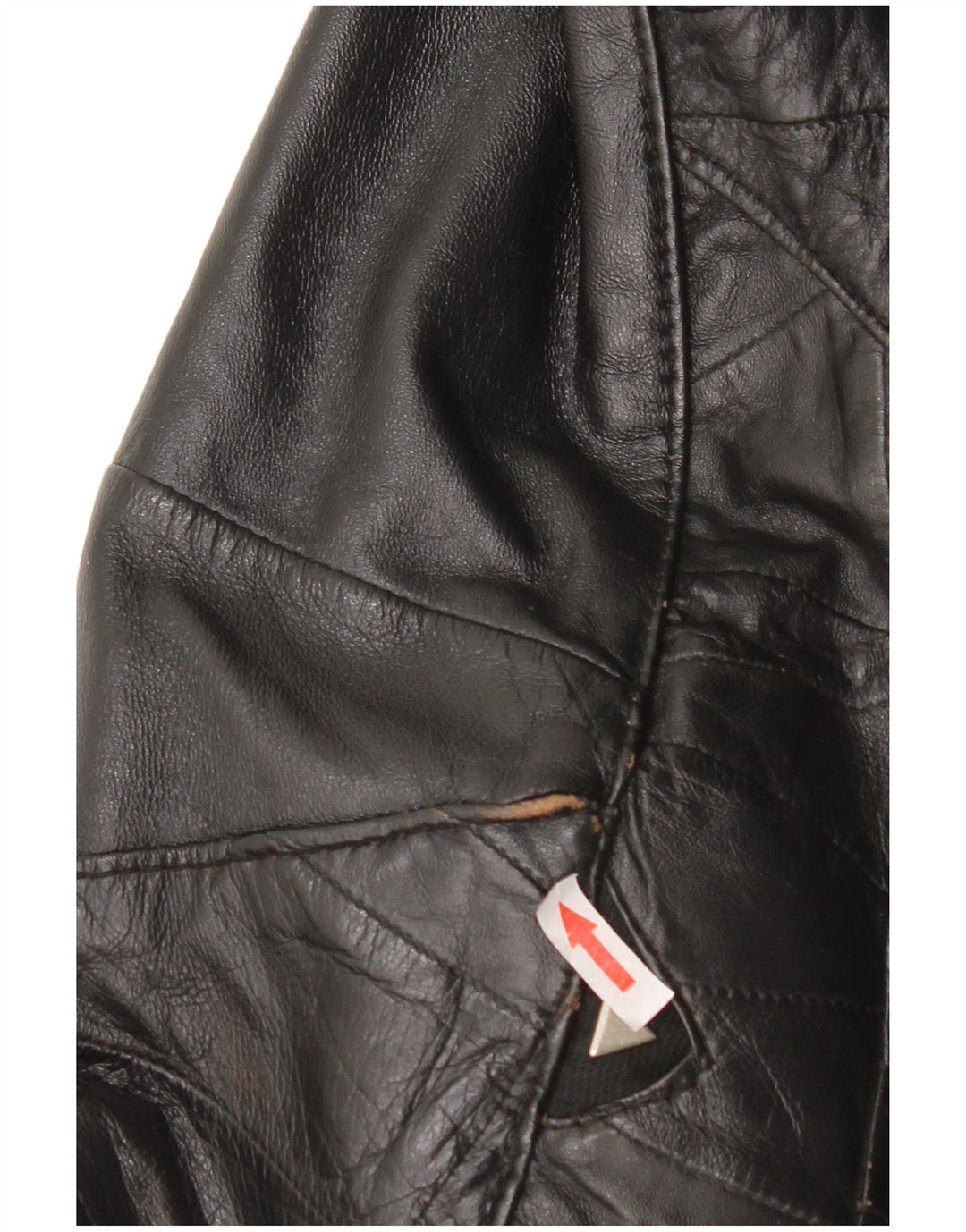 Vintage Damen Bomber Lederjacke UK 12 Mittelschwarzes Leder