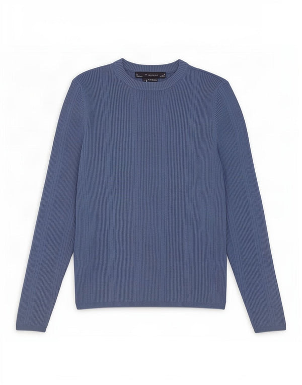Marks & Spencer Damen-Pullover mit Rundhalsausschnitt, UK 12, mittelblaue Viskose