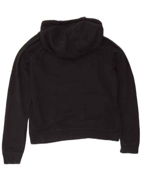 Nike Womens Crop Oversized Hoodie Pullover UK 6 XS Schwarz Baumwolle