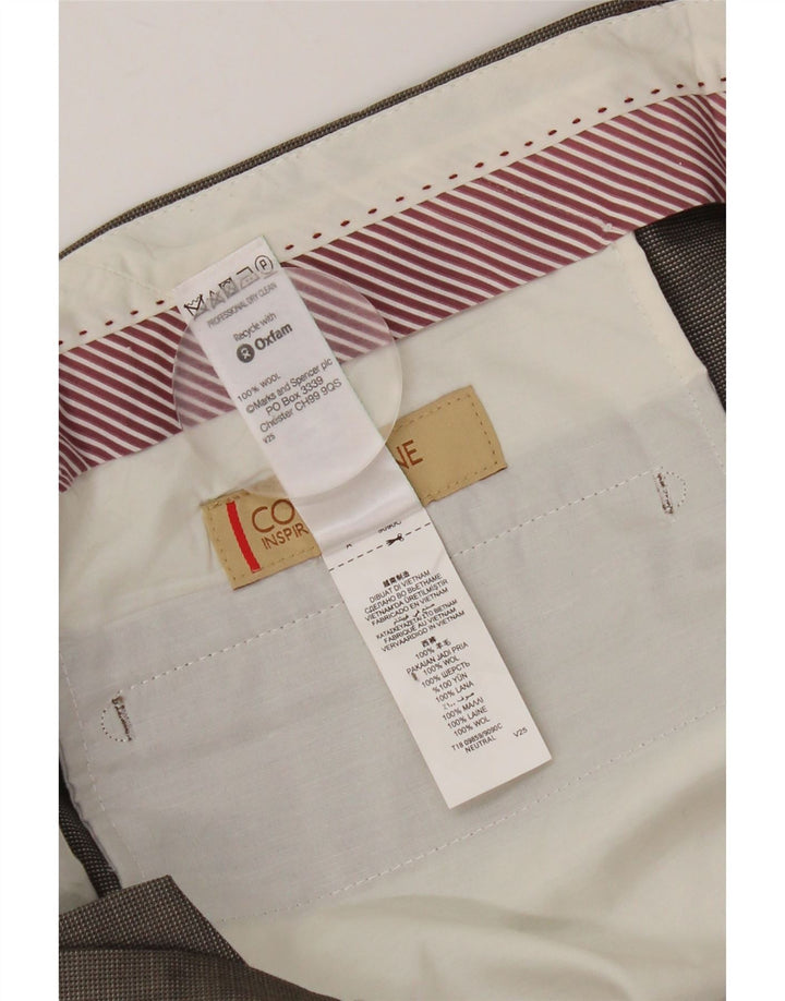 MARKS & SPENCER Gerade Herren-Anzughose W38 L31 Braune Wolle