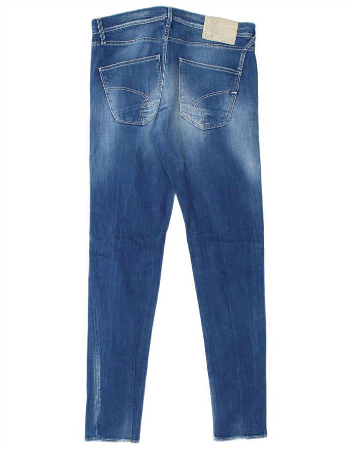 Gas Herren Slim Jeans W32 L34 Blaue Baumwolle