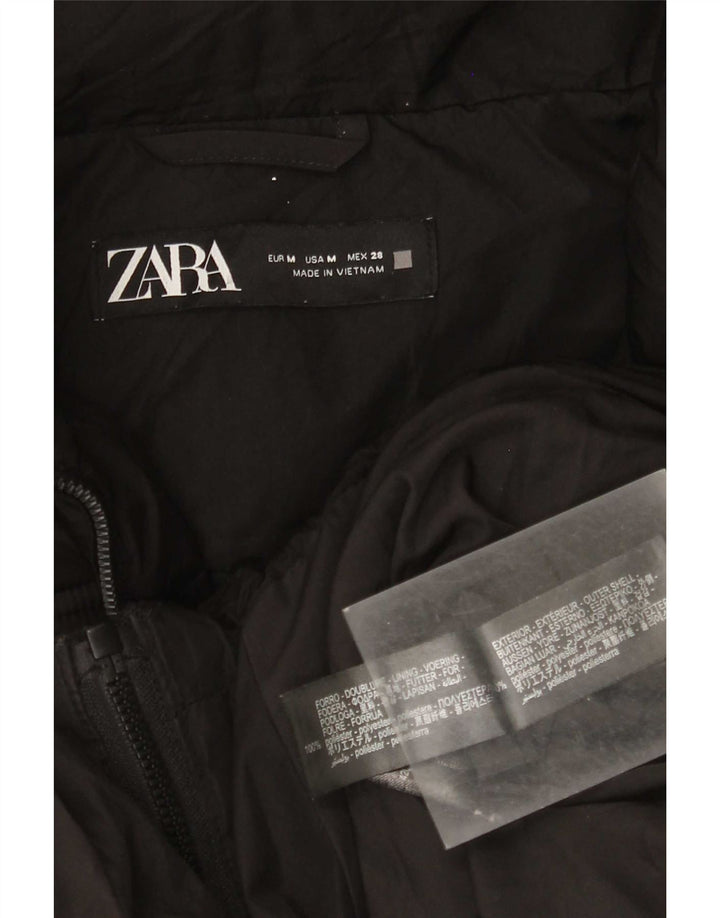 Zara Damen-Kapuzen-Übergröße, gepolsterte Jacke, UK 14, Mittelschwarz, Polyester