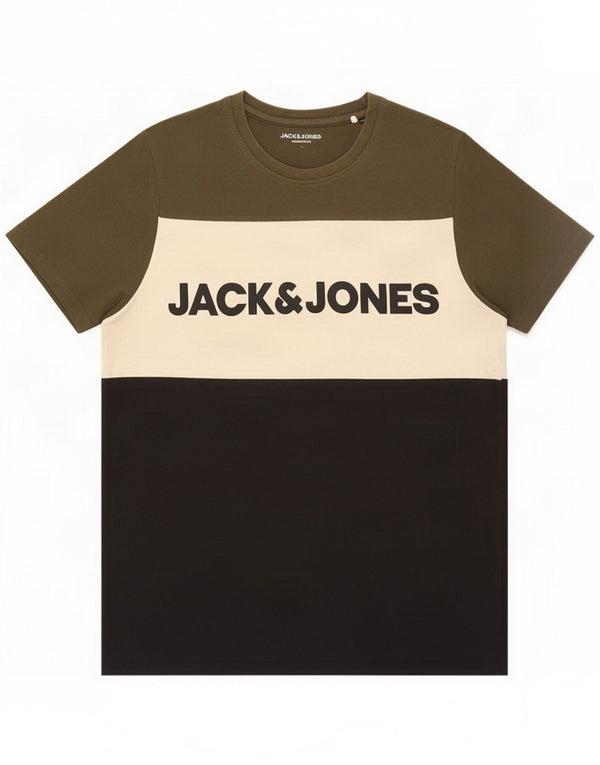 Jack & Jones Herren-T-Shirt mit Grafik, groß, mehrfarbig, Farbblock