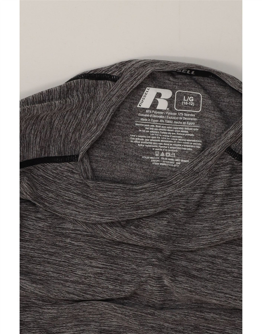 RUSSELL ATHLETIC Dri-Power-Oberteil für Jungen, langärmlig, 10–11 Jahre, Größe L, Grau