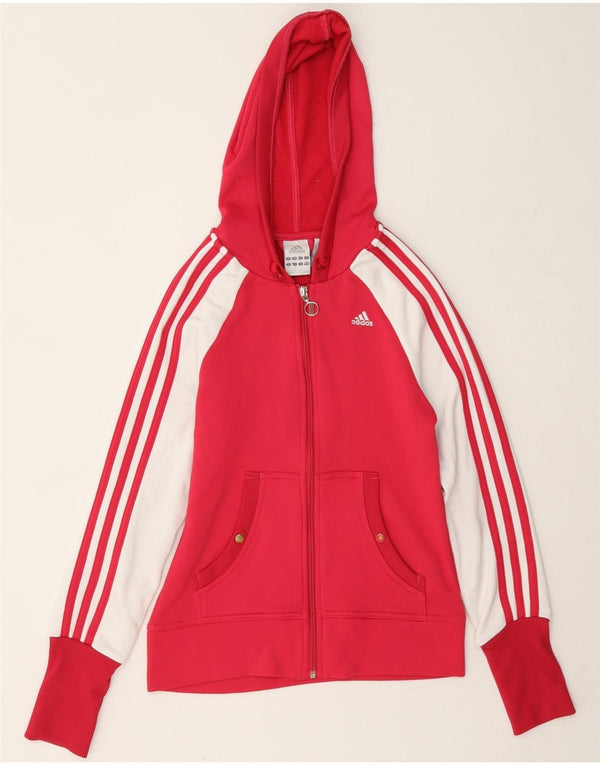 Adidas Damen Clima 365 Zip Hoodie Pullover UK 8 Small Pink Colourblock