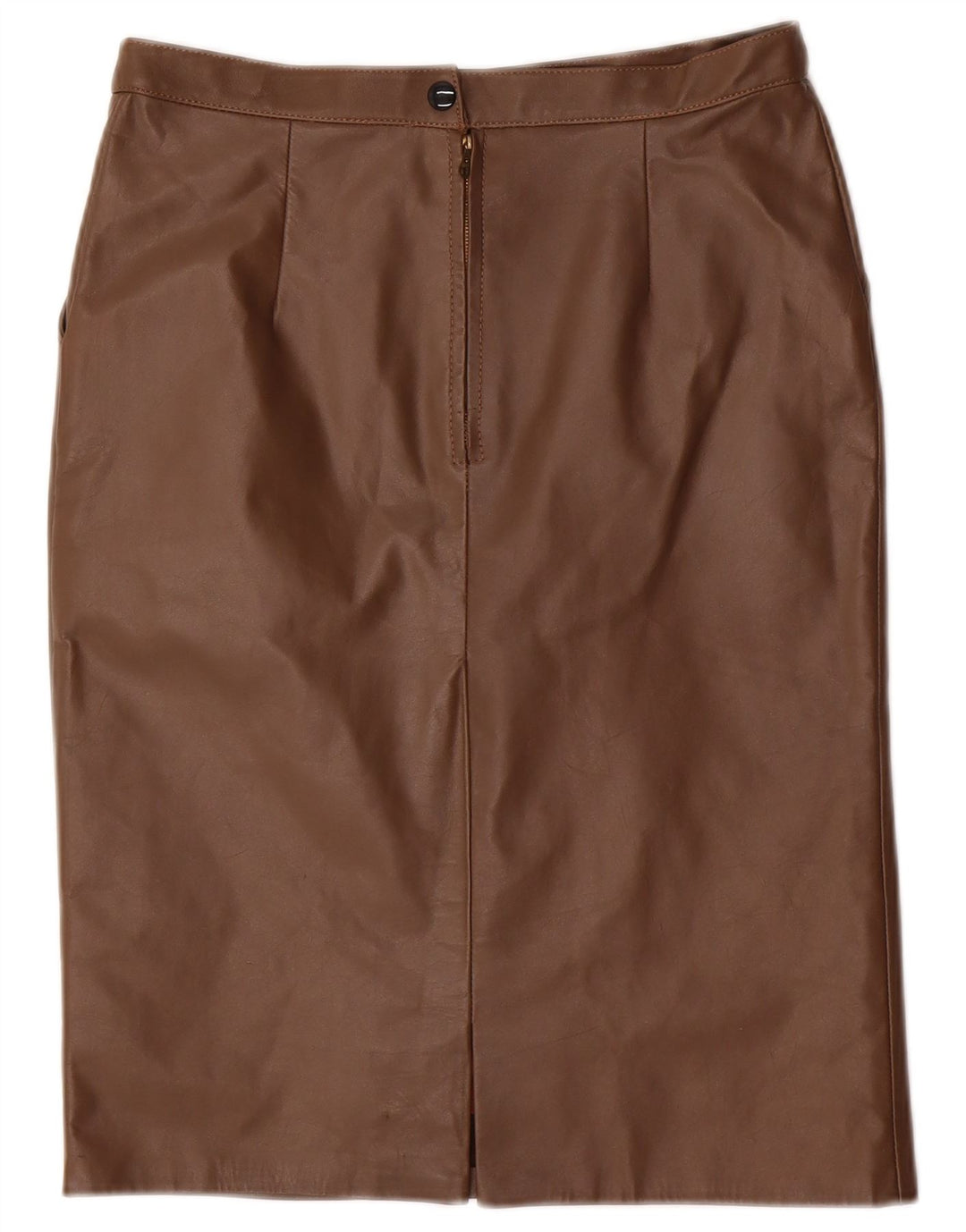 VINTAGE Damen Midi-Bleistiftrock W28 Mittelbraun