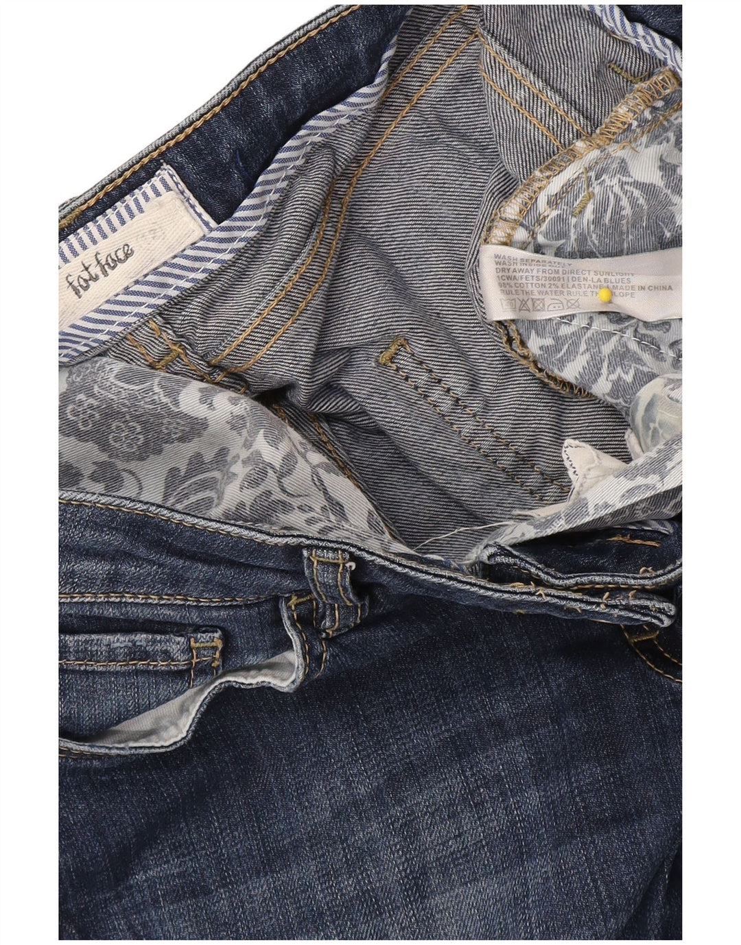 Fat Face Damen-Cropped-Jeans UK 12 Medium W34 L23 Blaue Baumwolle