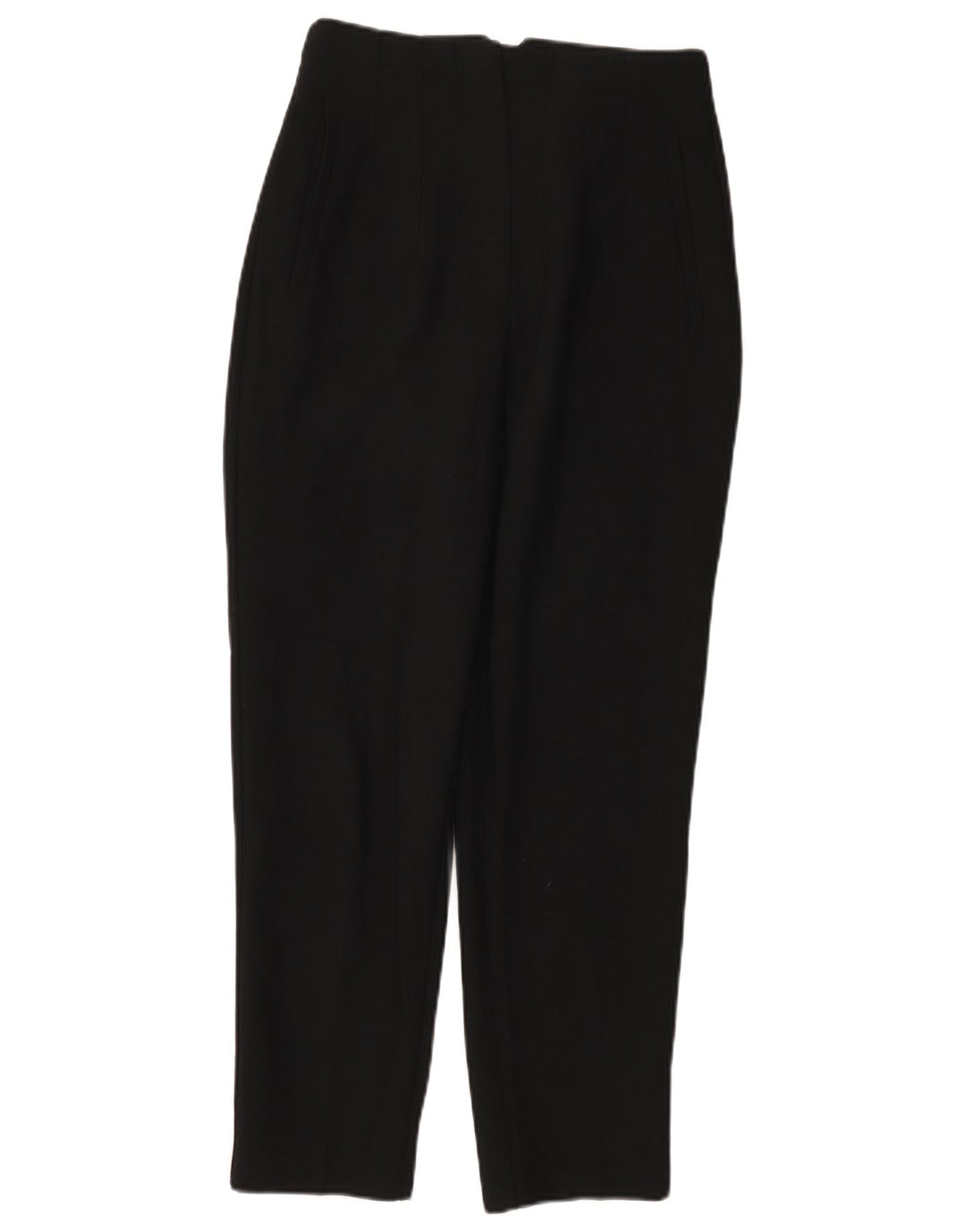 Zara Damen Tapered Chino-Hose, Größe S, W26, L27, Schwarz, Polyester