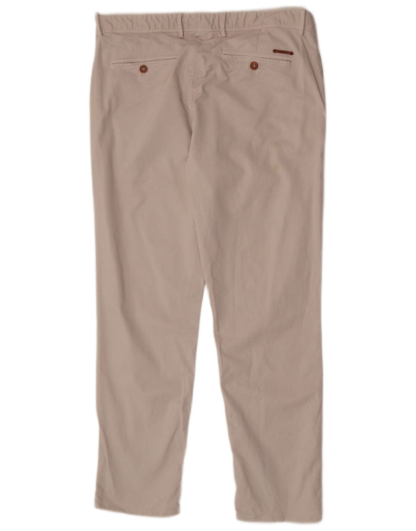 Massimo Dutti Herren Slim Fit Chinohose EU 44 Large W34 L28 Beige Baumwolle