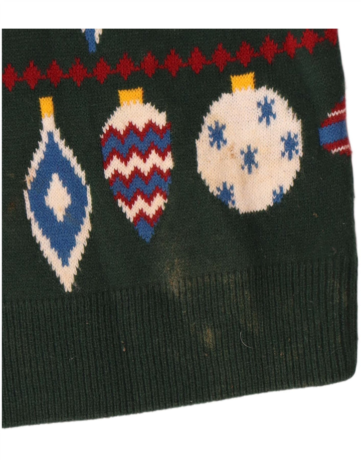 Marks & Spencer Herren-Pullover mit Rundhalsausschnitt, 2XL, Grün, Fair Isle