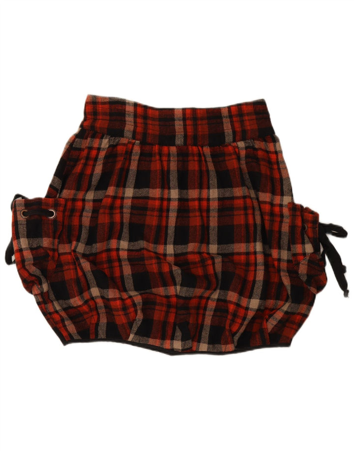 FORNARINA Damen-Blasenrock, groß, W34, mehrfarbig karierte Wolle